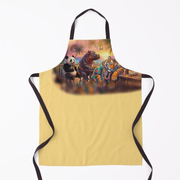 Item preview, Sunset Tiki Bar Animal Party – Funny Tiger, Panda & Hippo Island Vacation designed and sold by mikemuchu.