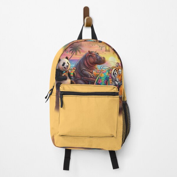 Item preview, Sunset Tiki Bar Animal Party – Funny Tiger, Panda & Hippo Island Vacation designed and sold by mikemuchu.