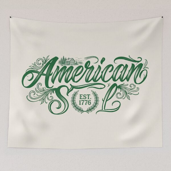 Item preview, American Soul Est 1776 Vintage Ornate Script Americana designed and sold by legacylivingshop.