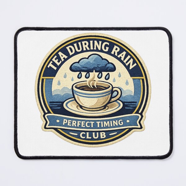 Item preview, Tea During Rain Club Sticker | Cozy Tea Lover Badge | Rainy Day Aesthetic | Perfect Timing Design designed and sold by MrDev.