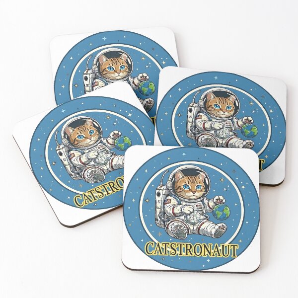 Item preview, Catstronaut Cute Astronaut Cat Playing With Earth And Moon Space Art designed and sold by ToxicInkArt.