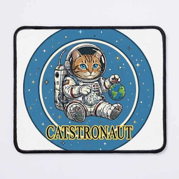Item preview, Catstronaut Cute Astronaut Cat Playing With Earth And Moon Space Art designed and sold by ToxicInkArt.