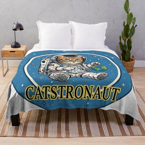 Item preview, Catstronaut Cute Astronaut Cat Playing With Earth And Moon Space Art designed and sold by ToxicInkArt.