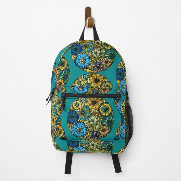Item preview, Blue and Gold Zentangle Floral Pattern designed and sold by SusanAlisonArt.