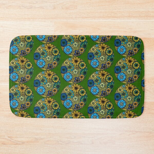 Item preview, Blue and Gold Zentangle Floral Pattern designed and sold by SusanAlisonArt.