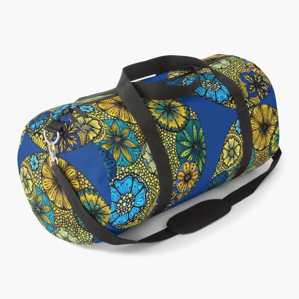 Item preview, Blue and Gold Zentangle Floral Pattern designed and sold by SusanAlisonArt.