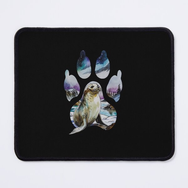 Item preview, Winter Seal Paw Print Art designed and sold by Timowo Studio | Fine Line Wildlife Art & Modern Nature Graphics.