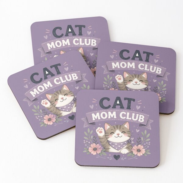 Item preview, Cat Mom Club Cute Floral Cat Mom Gift Kawaii Cat Lover Design designed and sold by MimiSabu.