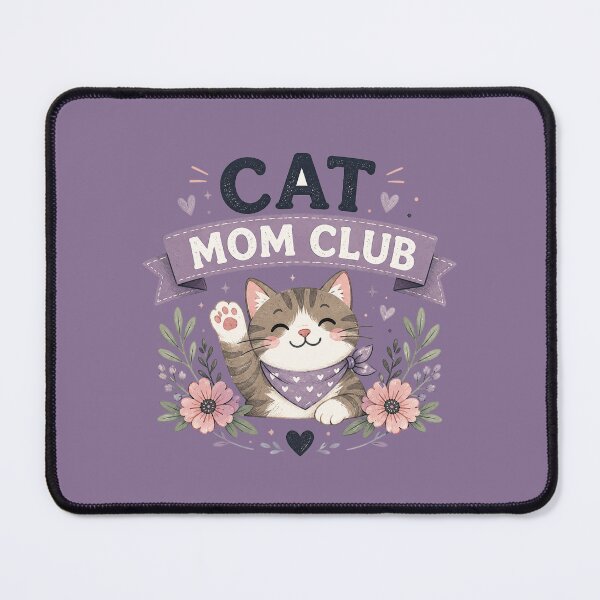 Item preview, Cat Mom Club Cute Floral Cat Mom Gift Kawaii Cat Lover Design designed and sold by MimiSabu.
