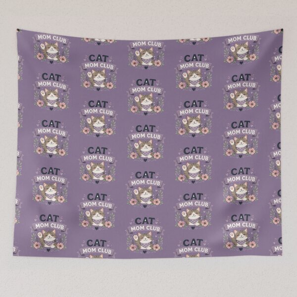 Item preview, Cat Mom Club Cute Floral Cat Mom Gift Kawaii Cat Lover Design designed and sold by MimiSabu.