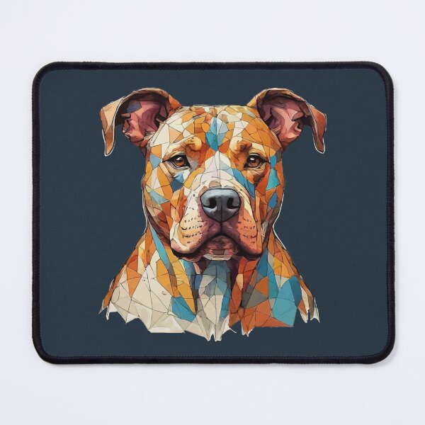 Item preview,  Geometric Pitbull Portrait – Modern Pet Art designed and sold by Tklezardesigns.
