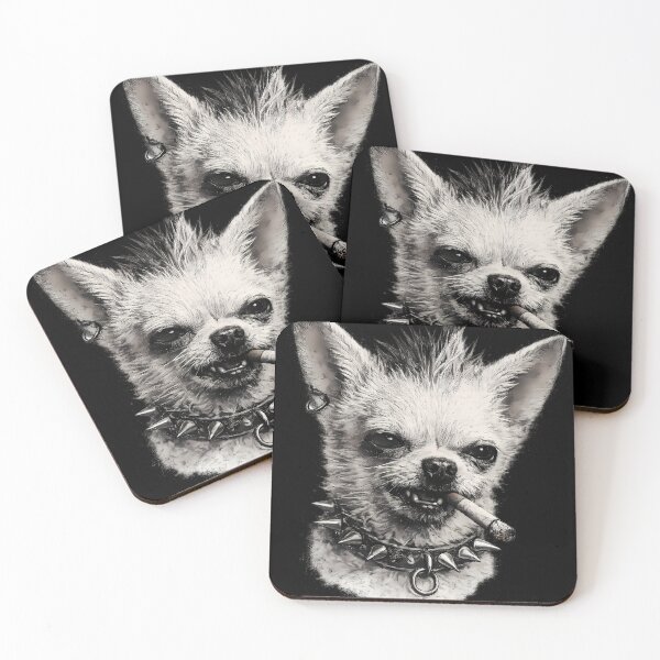 Item preview, Punk Chihuahua Bad Dog Spiked Collar Grunge Art designed and sold by Red Vale Society.