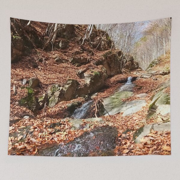 Item preview, Mountain Cascade – Beautiful Waterfall Nature Wilderness Art from Romania designed and sold by MSMPrintDesign.