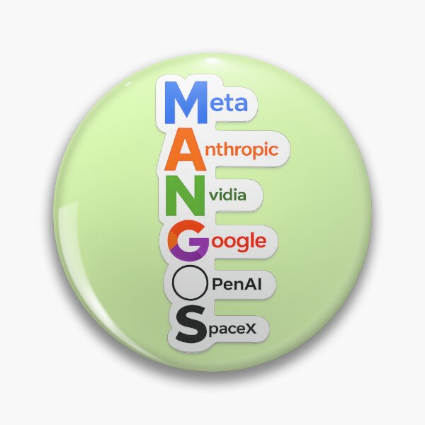 Item preview, MANGOS Tech Titans – AI & Innovation Acronym Design | Meta Anthropic Nvidia Google OpenAI SpaceX Inspired Sticker designed and sold by RockyLambda.
