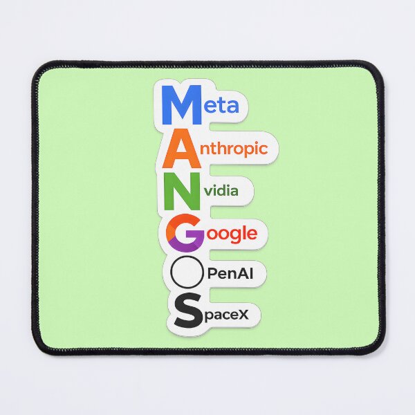 Item preview, MANGOS Tech Titans – AI & Innovation Acronym Design | Meta Anthropic Nvidia Google OpenAI SpaceX Inspired Sticker designed and sold by RockyLambda.