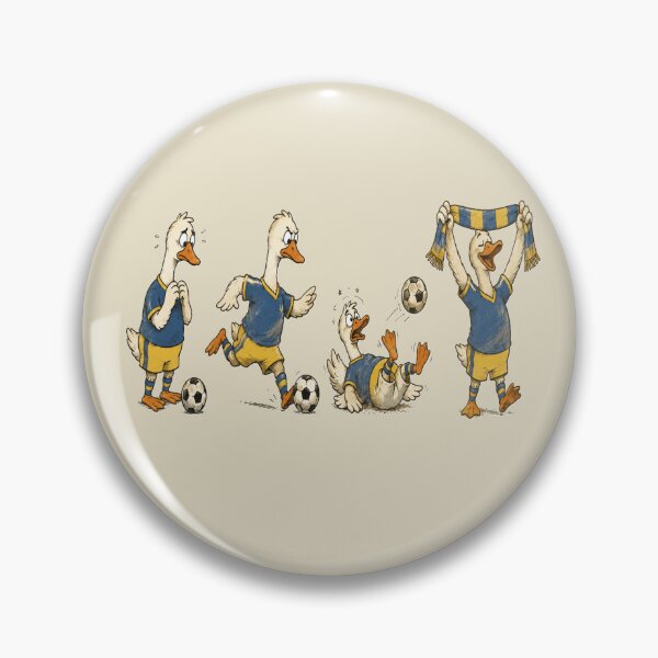 Item preview, Four Soccer Geese Vintage Cartoon Penalty Kick designed and sold by POD DYNASTY.