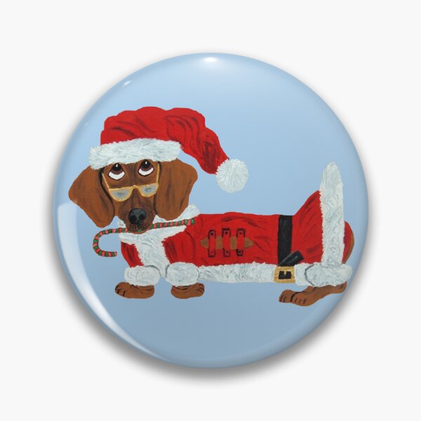 Item preview, Dachshund Santa with Candy Cane designed and sold by Squirreldumplings.