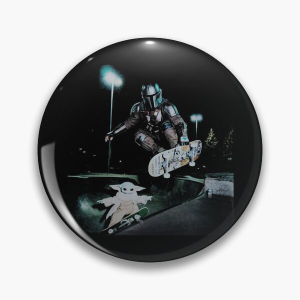 Item preview, Funny Skateboarding  Mando Lightsaber Master Baby Meme designed and sold by VincentGoodLove.