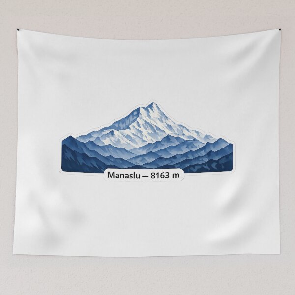 Item preview, Manaslu 8163 m – Minimalist Himalayan Mountain Sticker designed and sold by GabeMountainArt.