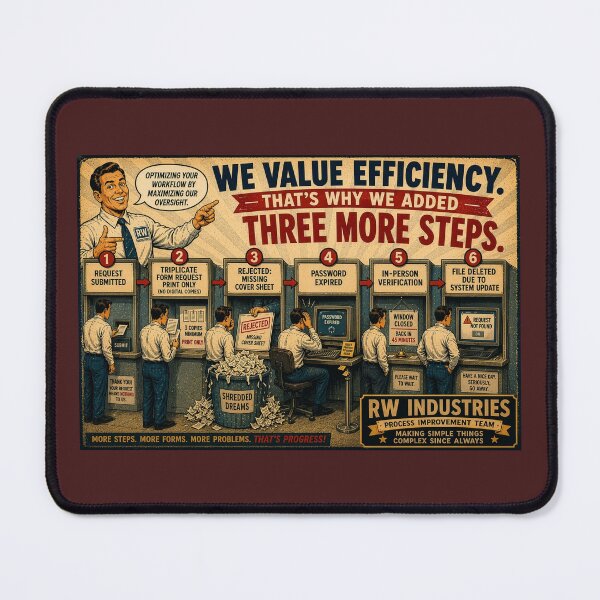 Item preview, Process Improvement Team v2 - Bureaucracy Satire Poster designed and sold by DeadpanYard.