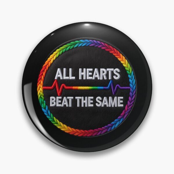 Item preview, All Hearts Beat the Same Pride Patch - LGBT Rainbow Patch designed and sold by Colorlessandco.