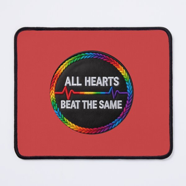 Item preview, All Hearts Beat the Same Pride Patch - LGBT Rainbow Patch designed and sold by Colorlessandco.