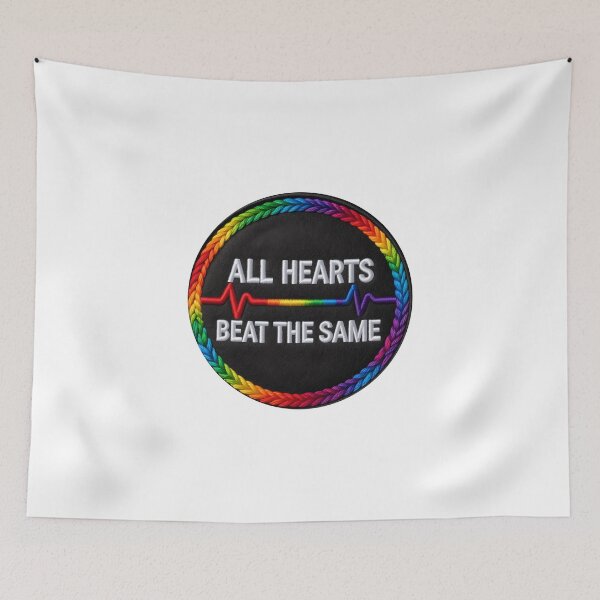Item preview, All Hearts Beat the Same Pride Patch - LGBT Rainbow Patch designed and sold by Colorlessandco.