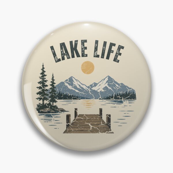 Item preview, Lake Life Retro Grunge Mountain Forest Lake Sunset Vintage Outdoor Gift  designed and sold by Artycom.