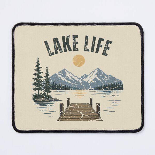 Item preview, Lake Life Retro Grunge Mountain Forest Lake Sunset Vintage Outdoor Gift  designed and sold by Artycom.