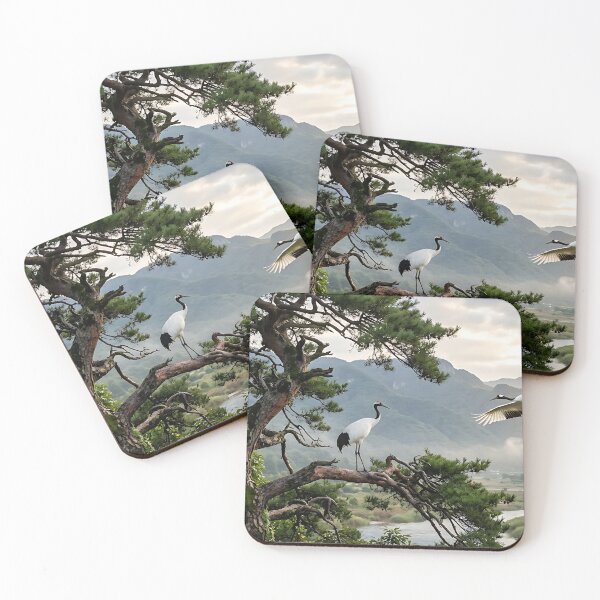 Item preview, Pair of Cranes in Harmony | Korean Minhwa Inspired Folk Art designed and sold by K-Tradition.