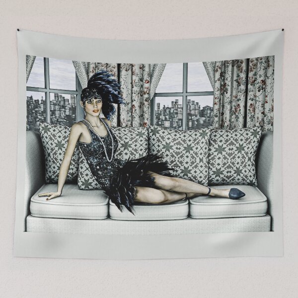 Item preview, Roaring 20s Flapper Fashion Art Illustration designed and sold by Vac1.