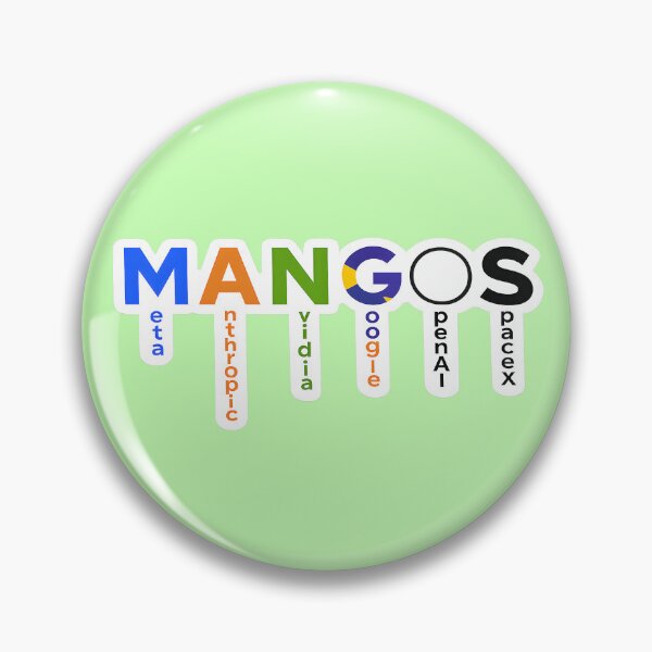 Item preview, MANGOS Tech Stocks Sticker | Meta Anthropic Nvidia Google OpenAI SpaceX | AI Investing Meme designed and sold by RockyLambda.