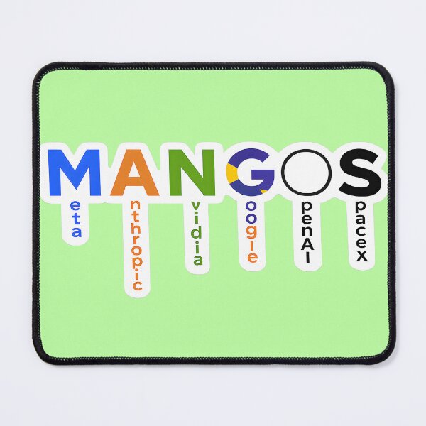 Item preview, MANGOS Tech Stocks Sticker | Meta Anthropic Nvidia Google OpenAI SpaceX | AI Investing Meme designed and sold by RockyLambda.