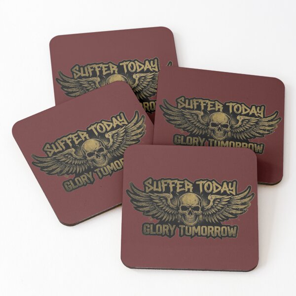 Item preview, Suffer Today Glory Tomorrow Motivational Skull Wings Design designed and sold by JeevanStickers.