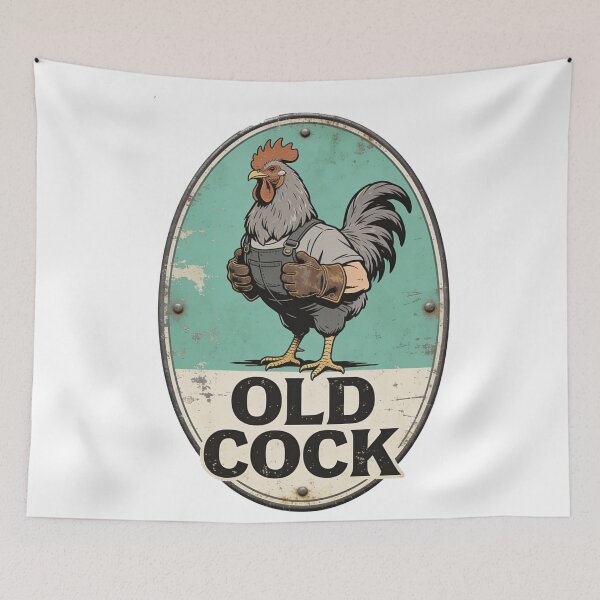 Item preview, Blue Old Cock Tee designed and sold by dudeoir.