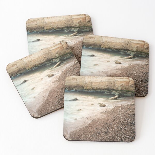 Item preview, Tranquil Rocky Beach Cove With Smooth Water, Weathered Cliffs and Pebble Shore designed and sold by Nmallia.