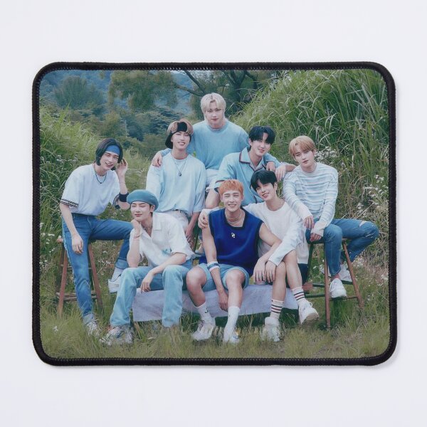 Item preview, Stray Kids summer blue group picture DIVINE You make stray kids STAY SKZ SKZOO kpop bang chan lee know changbin hyunjin han felix seungmin IN 5 star world tour poster designed and sold by Kpop-Noona.