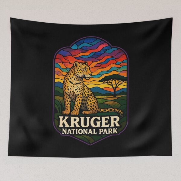 Item preview, Kruger National Park Leopard Stained Glass designed and sold by TomFrontierArt.