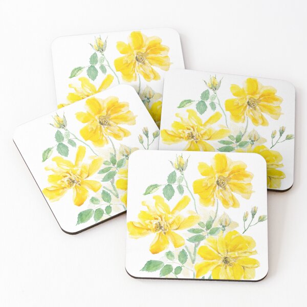 Item preview, yellow rose watercolour painting designed and sold by ColorandColor.