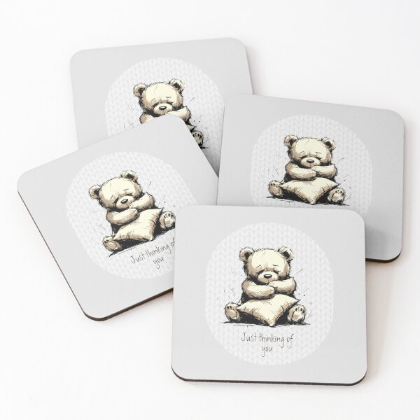 Item preview, Cute Loving Teddy Bear Drawing Thinking of You  designed and sold by GlueGunEnergy.