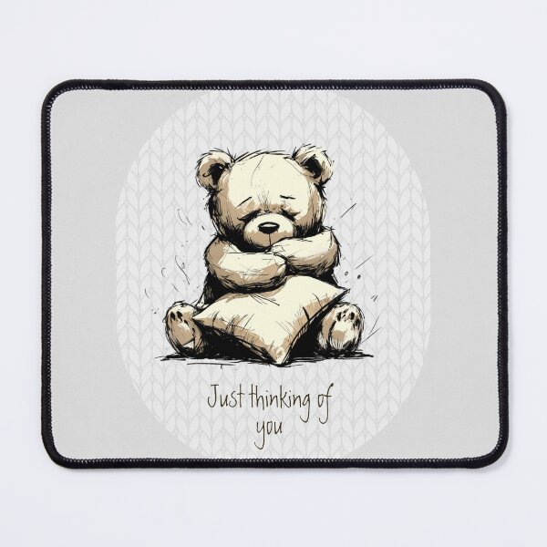 Item preview, Cute Loving Teddy Bear Drawing Thinking of You designed and sold by GlueGunEnergy.
