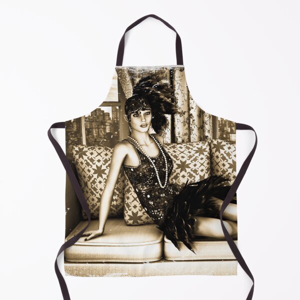 Item preview, Sepia Art Deco Flapper Woman Illustration designed and sold by Vac1.