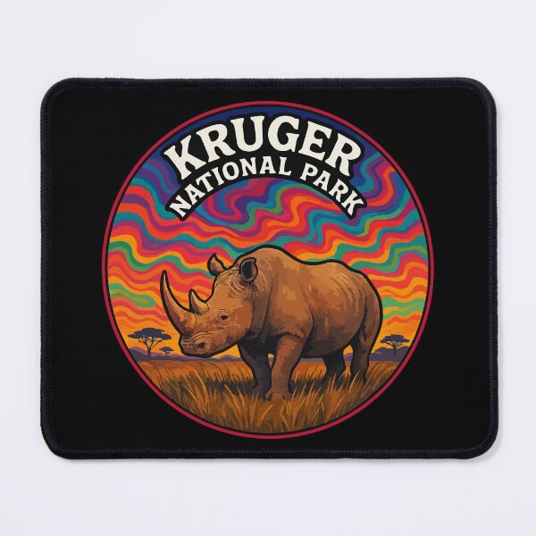 Item preview, Kruger National Park Africa Rhinoceros Trippy Art designed and sold by TomFrontierArt.