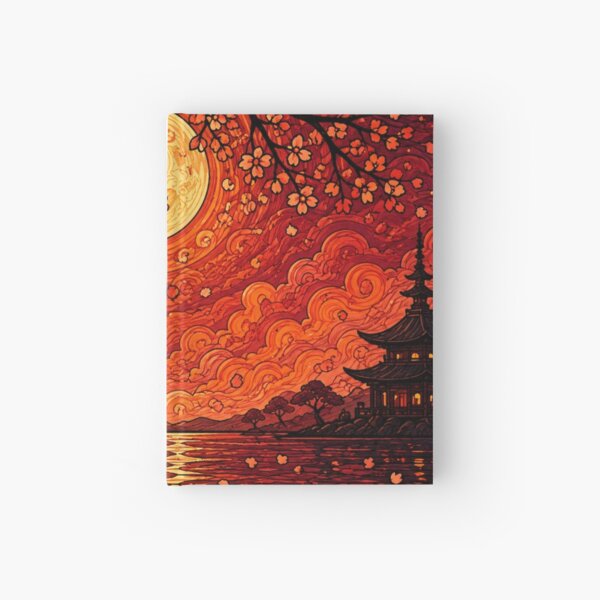 Item preview, Crimson Moon Blossom Dreamscape Black Cat Fantasy Art designed and sold by Mindworx21.