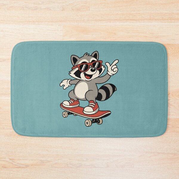 Item preview, Cool Cartoon Raccoon Skateboarding Wearing Red Sunglasses designed and sold by GiggleTime.