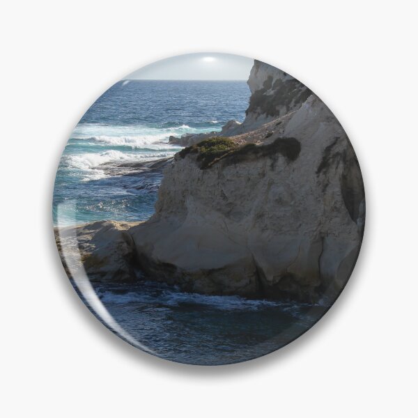 Item preview, Dramatic Coastal Cliff Over Turquoise Ocean Waves With Rocky Shoreline and Sea Spray designed and sold by Nmallia.