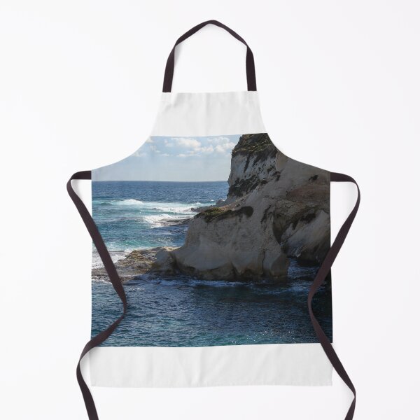 Item preview, Dramatic Coastal Cliff Over Turquoise Ocean Waves With Rocky Shoreline and Sea Spray designed and sold by Nmallia.