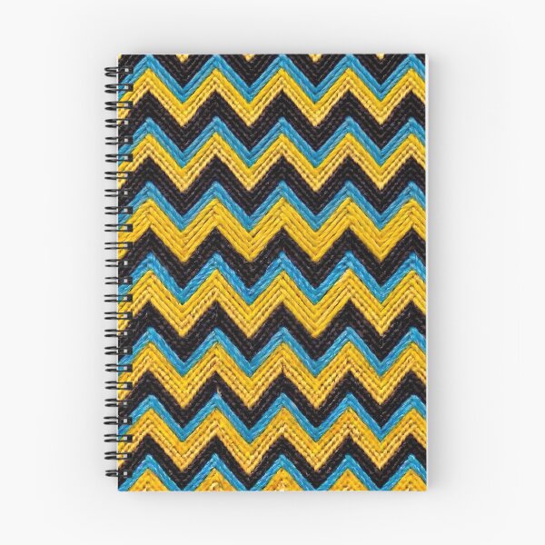 Item preview, Zigzag Knit Pattern with Light Blue and Yellow Yarn designed and sold by ElementoVisual.