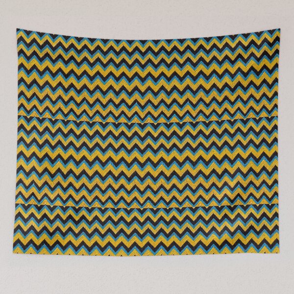 Item preview, Zigzag Knit Pattern with Light Blue and Yellow Yarn designed and sold by ElementoVisual.