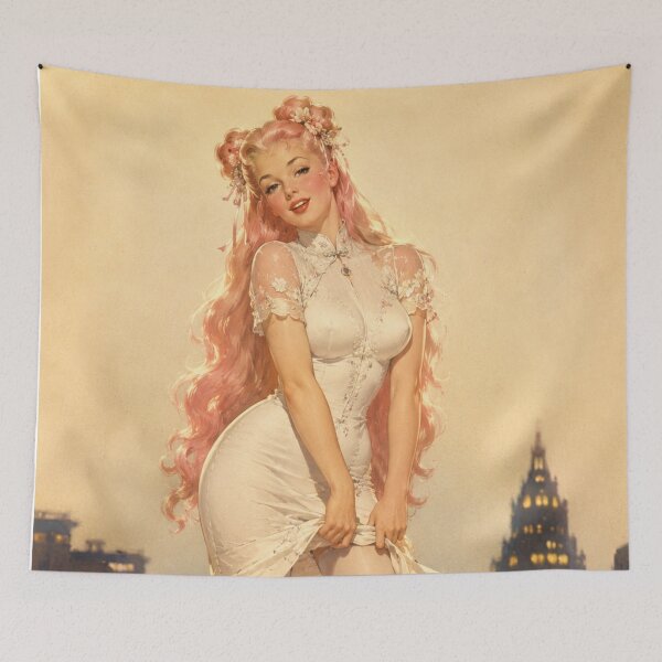 Item preview, Vintage Moon Princess Pinup – Retro Cosmic Glamour Art designed and sold by Cosplayvintage.